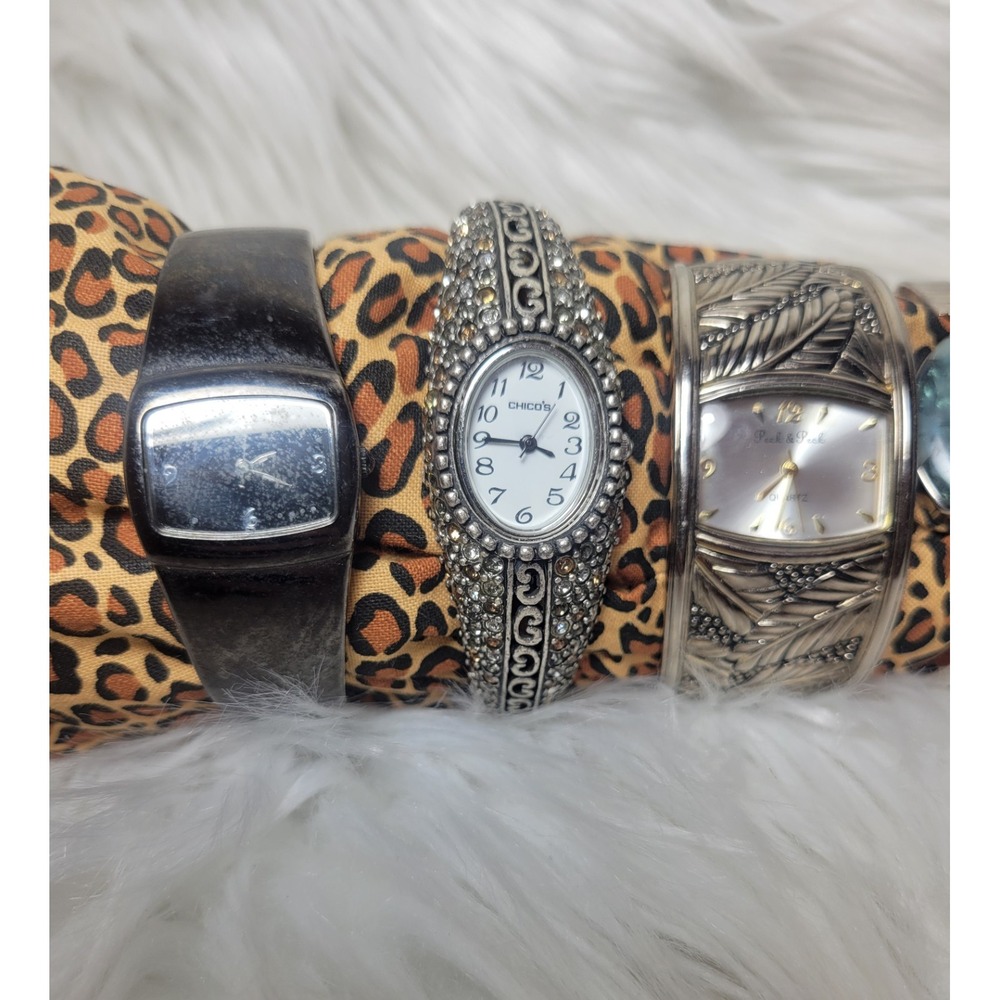 Women's Lot of 7 Cuff Wristwatches Mixed Styles Untested - Picture 4 of 4